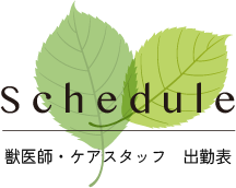 文京区　本駒込動物病院 獣医師、看護師 出勤表